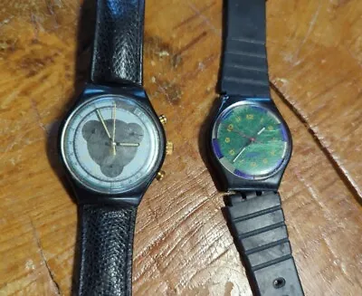 Vintage 80s Untested Swatch Watches - Top Sail & Colossal GB132 SCB109 Chrono • $20