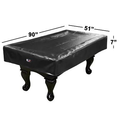 Used. 7ft Blk Heavy Duty Leatherette Pool Table Cover Billiard Table Dust Cover • $25.49