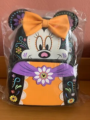 £58 • Buy Loungefly Minnie Mouse Sugar Skull Cosplay Backpack Halloween Disney Unopened