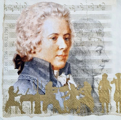 £1.40 • Buy 4 X Single Table Paper Napkins,Decoupage/Craft/Vintage/music/art/ Mozart