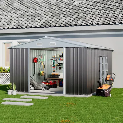 Metal Garden Shed Sheds 10 X 12FT 10 X 10FT 8x6FT Lockable Outdoor Storage House • £209.95