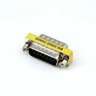 D-Sub 15 Way 15-Pin Male To Male Gender Changer Adaptor Coupler DB Connector • £2.60