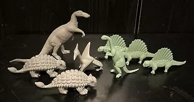 Marx Dinosaurs Plastic Vintage 1960s Prehistoric Playset Lot Of 8 Green & Gray • $29.99