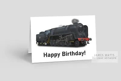 Personalised British Rail 9F Steam Engine Greetings Card Christmas Birthday • £3.89
