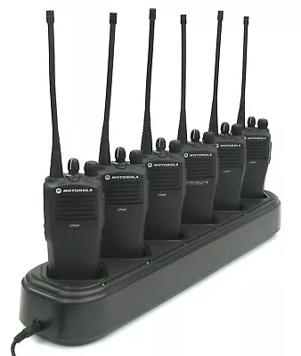 Set Of 6x Motorola CP040 16-channel UHF Radio Walkie-Talkie - W/6way Charger • £495