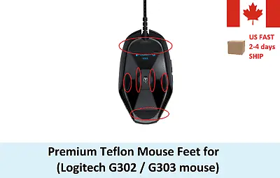 Premium Teflon Mouse Feet Skates For Logitech G302 G303 - Ship Fast DIY Gaming  • $7.99