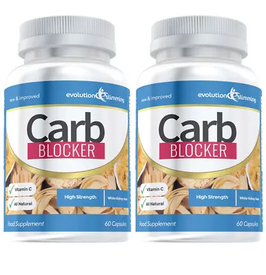 Carb Blocker With Vitamin C 120 Capsules White Kidney Bean Evolution Slimming • £16.99