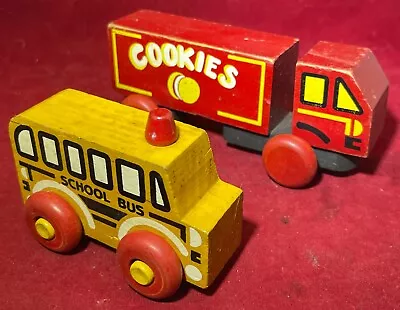The Montgomery Schoolhouse Wooden “Cookies” Truck & SCHOOL BUS • $19.99
