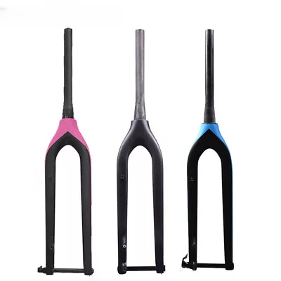 29er Carbon Fiber Mountain Bike Front Fork Thru Axle 15*100mm Bicycle Rigid Fork • $253