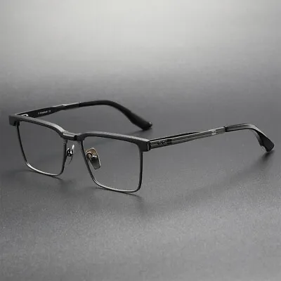 Mens Pure Titanium Glasses Frame Square 56 Mm Fashion Eyeglasses Frames H • £52.79