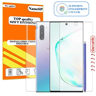 Front Back Screen Protector For Samsung Galaxy Note 10 - Hydrogel FILM TPU • £5.98