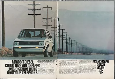 1980 VOLKSWAGEN RABBIT 2-page Advertisement VW Ad Diesel Rabbit • $7.27