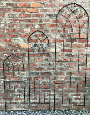 £38.98 • Buy Garden Trellis Metal Plant Support Black Climbing Trellises Privacy Frame Gothic