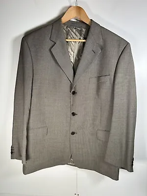 Jaeger Suit Jacket Mens 54S Grey Lanifcio Di Tollegno Pure New Wool 3 Button • £22.99