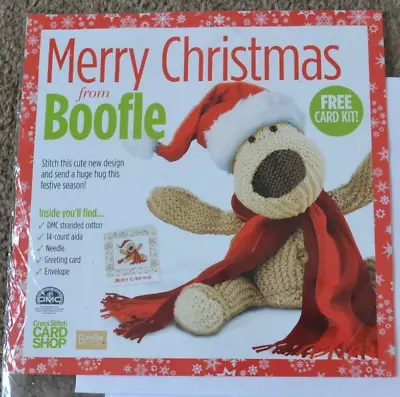 £2.99 • Buy Cross Stitch Kit With Chart - Boofle The Dog In Santa Hat Christmas Card