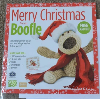 £2.99 • Buy Cross Stitch Kit With Chart - Boofle The Dog In Santa Hat Christmas Card