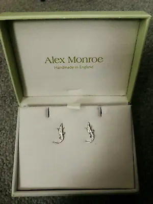 BNIB Alex Monroe Crocodile Alligator Sterling Silver Earrings Studs • $164.57