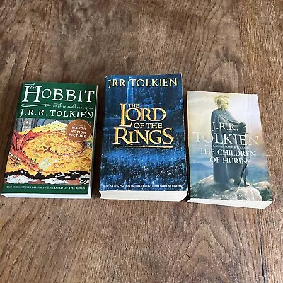 J.R.R. Tolkien Book Bundle Lord Of The Rings Trilogy Hobbit Children Of Hurin • £11.31