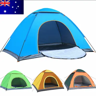 $39.99 • Buy Instant Up Camping Tent Pop Up Tents Family Hiking Dome 3-4 Persons Bivvy Bags.