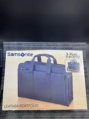 SAMSONITE Black Leather Business Briefcase Laptop Portfolio Bag • $35