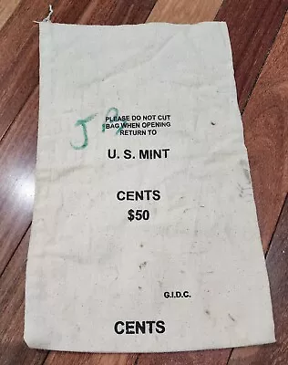 U.S. Mint Cents Cloth-Sewn Bag $50 • $500