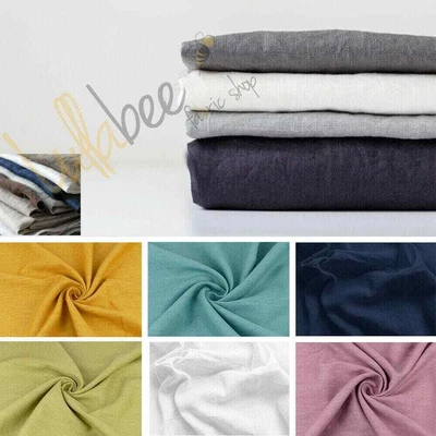 £0.99 • Buy 8oz 100% Pure Washed Natural Linen Fabric Flax, 140cm Wide, 14 Colours