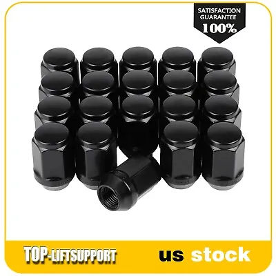 20 Lug Nuts Bulge Acorn 9/16 -18 Black Wheel Nut Set Fits Dodge Ram 1500 Durango • $27.69