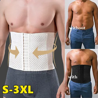 Men Tummy Control Belly Belt Fat Burner Waist Trainer Corset Slim Body Shaper • £6.79
