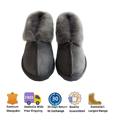 UGG Premium Slippers Womens Genuine Sheepskin Slip On Boots Non-Slip Moccasins • $65.99