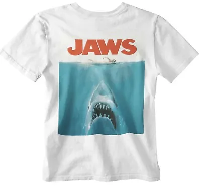 Jaws T-shirt Movie Poster 70s 80s Shark Movie Film Retro Yolo Gift Official Uk • £6.99