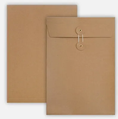 C4 Size Quality String & Washer Envelopes Button Tie Brown Manilla • £10.55