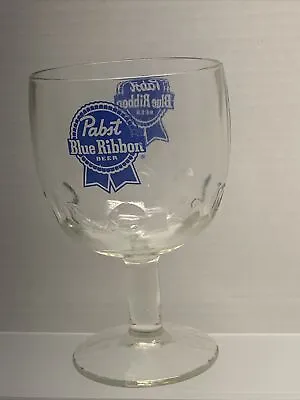 Pabst Blue Ribbon Beer Thumbprint Heavy Glass Goblet • $9