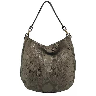 Michael Kors Fulton Angora Python Embossed Medium Chain Hobo Bag • $110