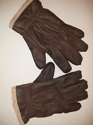 Massimo Dutti Leather Gloves (Medium) • £10