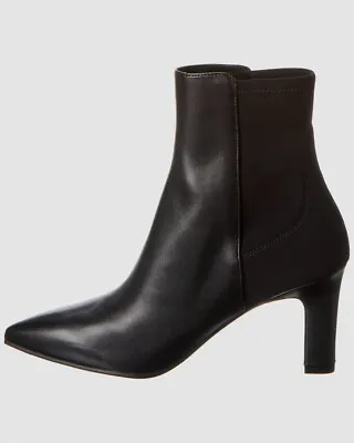 $575 Stuart Weitzman Women's Black Leather Heel Boots Shoes Size US 7.5B/ EU 38 • $184.38