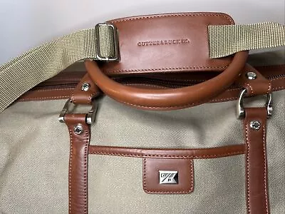 Cutter & Buck Canvas & Leather Weekender Duffel Overnighter Travel Bag • $65