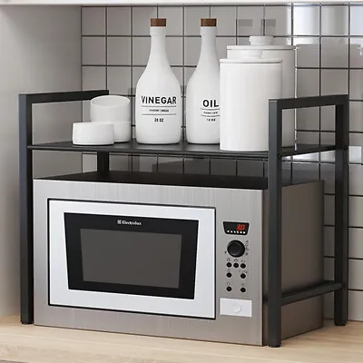 £16.94 • Buy Kitchen Storage Rack 2 Tier Microwave Oven Pan Holder Iron Shelving Corner Shelf