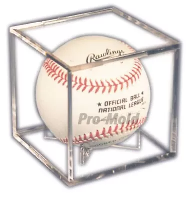 3 Pro-Mold Square BASEBALL HOLDERS Cubes Display Case With Cradle 25 YR.UV SAFE • $15.75