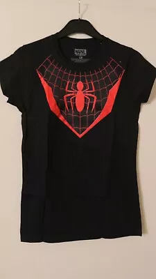 Ultimate Spider Man Costume Black Ladies T/S T-Shirt (Medium) Adult (BIN C) • £8