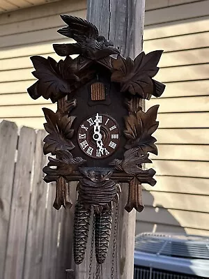 VINTAGE-German Cuckoo Clock  Cuckoo Clock Tested/Working Needs Cleaning • £170.99