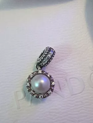 Pandora Everlasting Grace Charm 791385P Freshwater Pearl Cubic Zirconia ALE S925 • £35