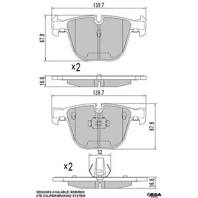 RDA Phantom Ceramic Brake Pad Set Rear RDC1499 • $46.46