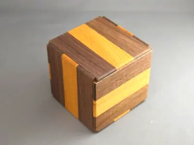 Japanese Yosegi Zaiku Karakuri Gimmick Wooden Puzzle Box 6 Steps Japan F/S NEW • £143.06