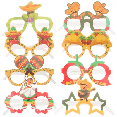  8 Pcs Paper Holiday Glasses Fancy Dress Sunglasses Mexican Party Decorations • £9.39
