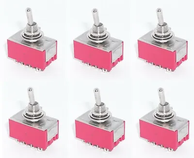 6 ON/OFF/ON 4PDT Miniature Toggle Switch Four Pole Double Throw • $12.99