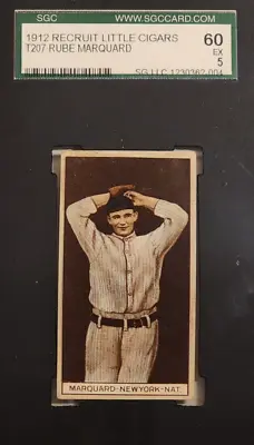 1912 T207 Richard Rube Marquard Sgc Ex 5 Hof Recruit Little Cigars • $374.95