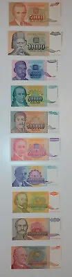 Yugoslavia 1993 Hyperinflation - Complete Edition - 5.000 To 500 Billion Dinars • £34.70