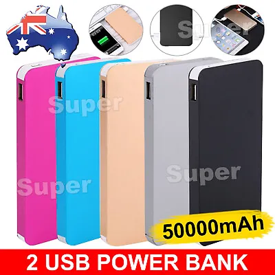 $15.95 • Buy 50000mAh External Power Bank Dual USB Portable Battery Charger For Mobile Phone