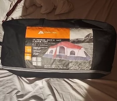 🔥Ozark Trail 10-Person Family Camping Tent With 3 Rooms 20 By 10 Foot  • $50