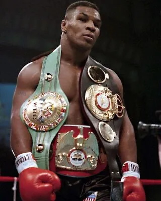 Mike Tyson With Three Belts And Boxing Gloves 8x10 Picture Celebrity Print • $3.99